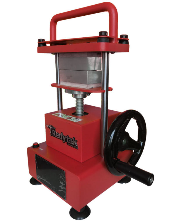 Make solventless concentrate oil at home affordably with 3-tons of pressure on R2P-M rosin press machine by Redytek