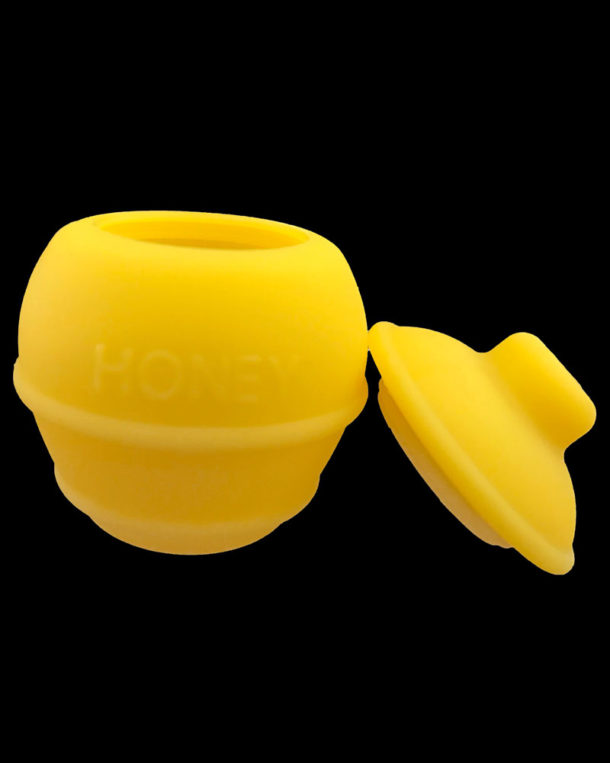 35ml silicone yellow rosin honey jar storage dab container open by Redytek